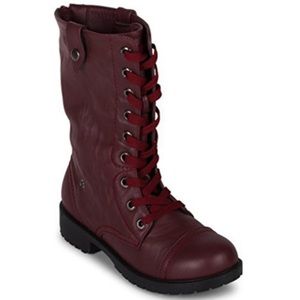 Maroon Wanted combat boots